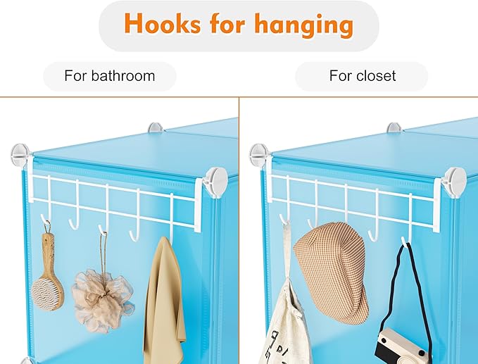 Portable Closet 6 Cube Closet Organizer and Storage Shelf Bookcase with Metal Hammer, Organizer Cabinet for Kids, Bedroom, Bathroom - Image 5