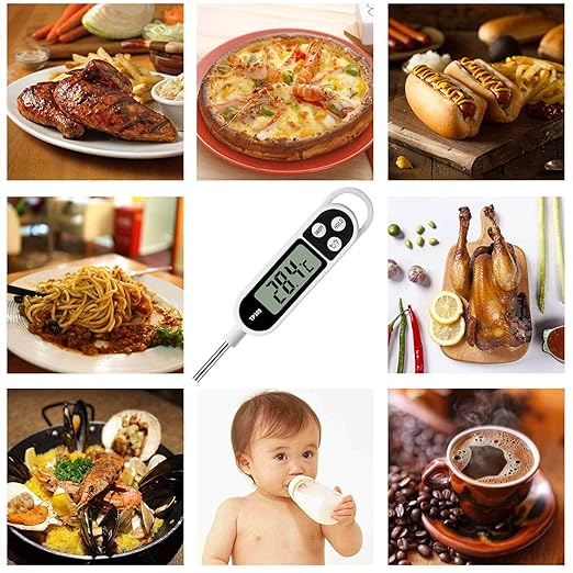 Digital Meat Food Thermometer for Cooking Kitchen BBQ, Probe Instant Read Thermometer with Long Probe for Candy Candle Milk Yogurt Deep Fry Roast Baking Temperature - Image 8