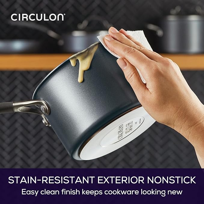 Circulon A1 Series w/ScratchDefense Nonstick Induction Straining 2qt SaucePan with Lid, Induction Cookware, 2-Quart Sauce Pan with Lid, Graphite - Image 6