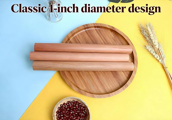3-Pack 10-Inch Wooden Rolling Pins – Classic 1-Inch Diameter Baking Tools for Dough & Pastry - Image 8