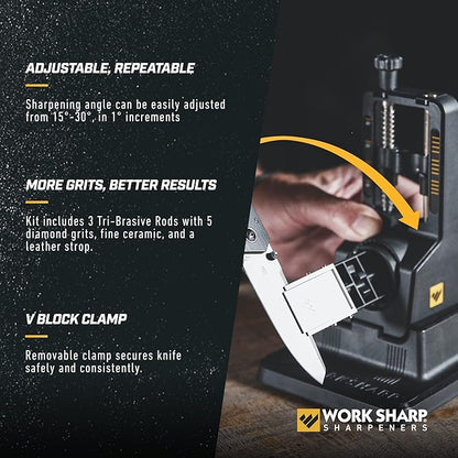 Work Sharp Precision Adjust Elite Set Knife Sharpener value combo bundle with the Guided Field Knife Sharpener - Image 3