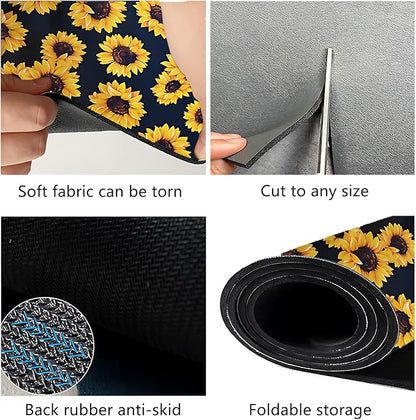 Dish Drying Mat Foldable Fall Kitchen Drying Mat Absorbent Sink Mat Multi-Purpose Coffee Pad Easy To Clean,Kitchen Gadgets,sunflower decor(sunflower) (12*16inches)