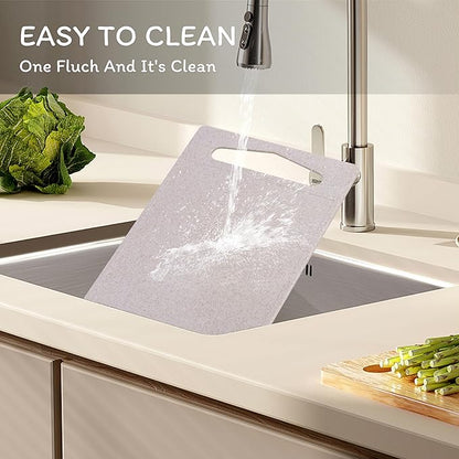 Cutting Board for Kitchen, Wheat Straw Fiber Cutting Board, Dish Washer Safe, w/Juice Grooves for Meat, Veggies, Easy Grip Handle, Non-slip Surface Eco-friendly Serveware Accessories(15‘x10’)