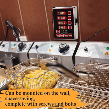 Relaxweex 1 Pack Commercial 4 Channel Digital Kitchen Timer, Multi-Countdown Timer with Loud Alarm & Large LCD Display, Wall Mount or Countertop for Restaurant, Fry Station, Baking & Lab Use - Image 6