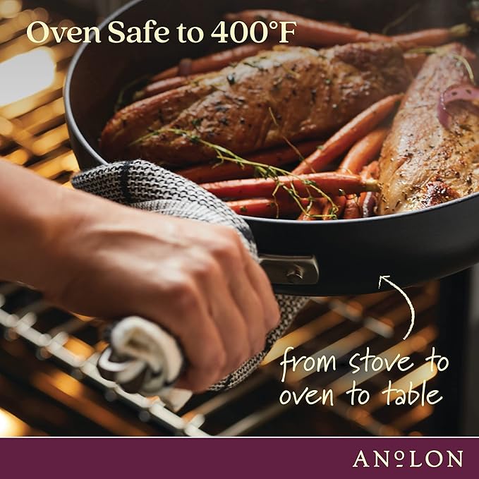 Anolon Advanced Home Hard Anodized Nonstick Skillet, 10.25 Inch – 10 Inch Fry Pan, Non Stick Saute Pan, Durable Cooking Skillet - Onyx - Image 5