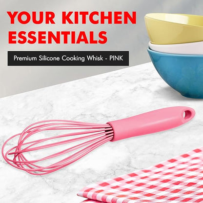 Chef Craft Premium Silicone Wire Cooking Whisk, 10.5 inch, Pink - Image 2