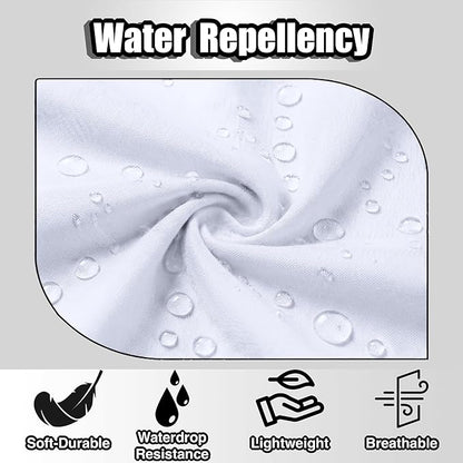 TOSHE Kitchen Apron Waterdrop Resistant Cotton Apron with adjustable Aprons for Women with Pockets 10 Color option Cooking White Apron(White) - Image 4