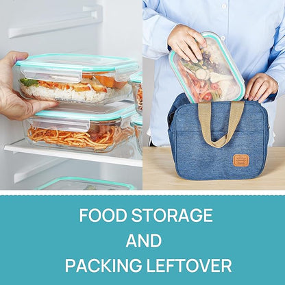 Vtopmart 5 Pack 35oz Glass Food Storage Containers with Lids, Meal Prep Containers, Airtight Reusable Lunch Container Set, Safe for Oven, Microwave, Freezer, and Dishwasher, Green - Image 5