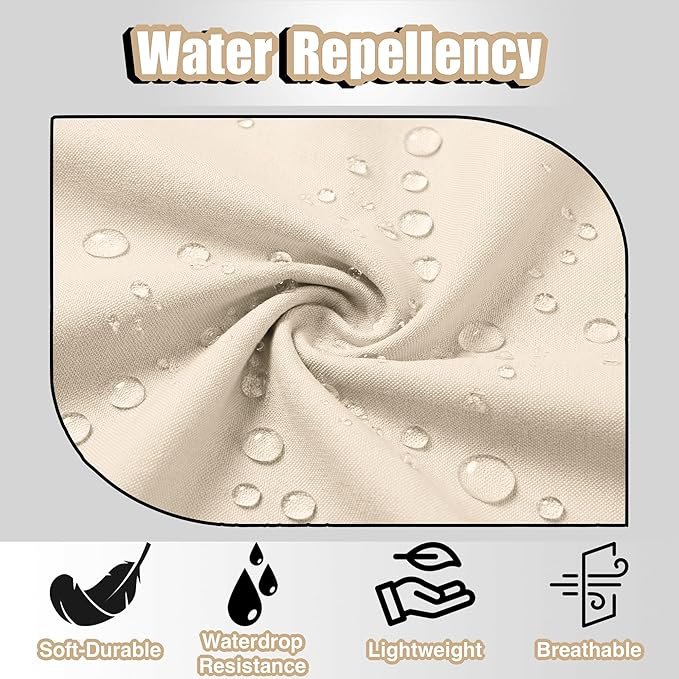 TOSHE Kitchen Apron Waterdrop Resistant Cotton Apron with adjustable Aprons for Women with Pockets 10 Color option Cooking Cream Apron (Cream) - Image 4