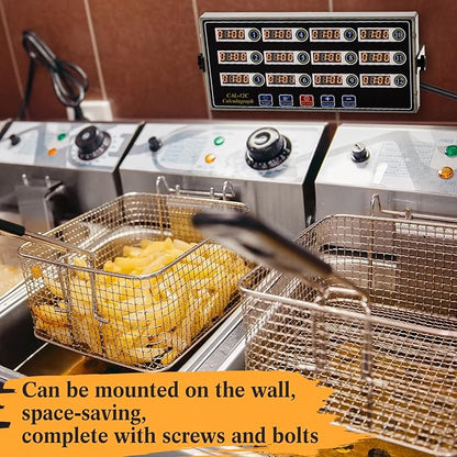 Relaxweex 2 Pack Commercial 12 Channel Digital Kitchen Timer, Multi-Countdown Timer with Loud Alarm & Large LCD Display, Wall Mount or Countertop for Restaurant, Fry Station, Baking & Lab Use - Image 3
