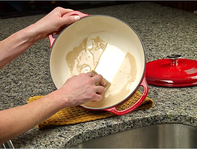 Mercer Culinary Enameled Cast Iron Round Dutch Oven, 6 qt., Red - Image 8
