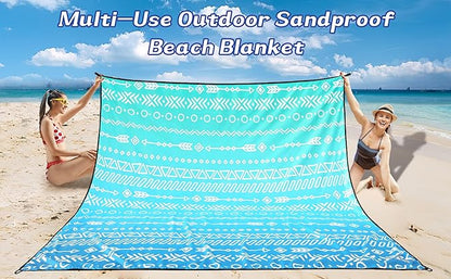 WIWIGO Beach Blanket Waterproof Sandproof Beach Mat 79" X 83"/10'x9'for 2-8 Adults Quick Drying Outdoor Picnic Mat Beach Accessories for Travel, Camping, Hiking - Image 6