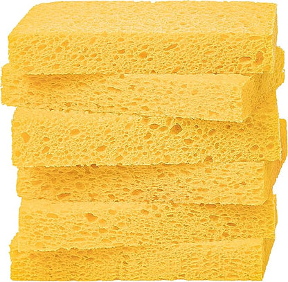 Cellulose Sponges,Heavy Duty Scrub Kitchen Sponge,Clean Tough Messes Without Scratching Sponges Kitchen,Pop Up Eco Sponges DIY Orange (6 Pack) by ARCLIBER