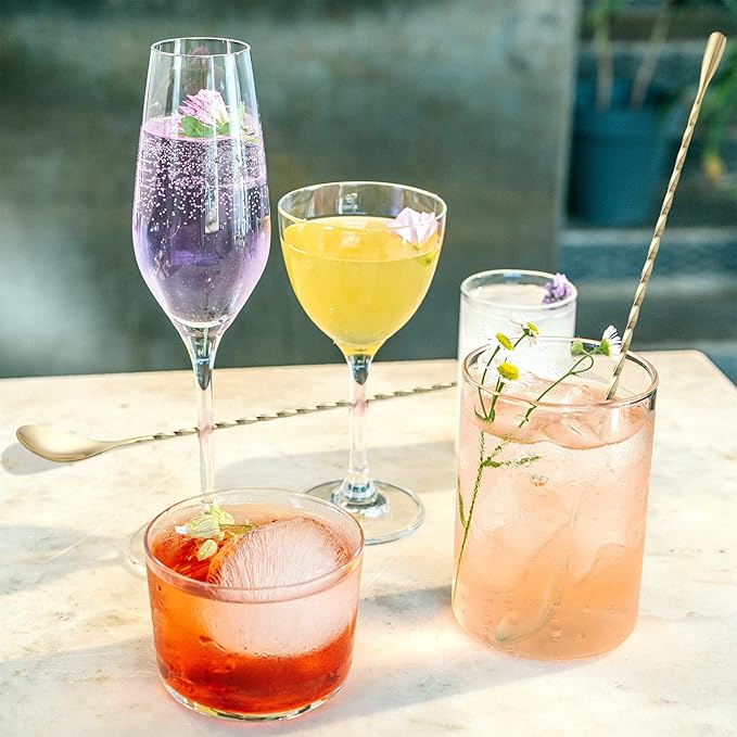 2 Pcs 12 Inches Bar Spoon, Long Handle Mixing Stirrers for Drink, Briout Stainless Steel Bar Cocktail Shaker Spoon, Gold - Image 6