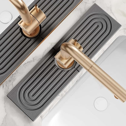 eormoe Diatomite Kitchen Faucet Mat - 14Inch Water Absorbing Stone Tray for Sink, Stone Fast-Drying Faucet Mat for Kitchen Counter Sink Accessories (Dark Grey, 14'' x 3.9'') by eormoe