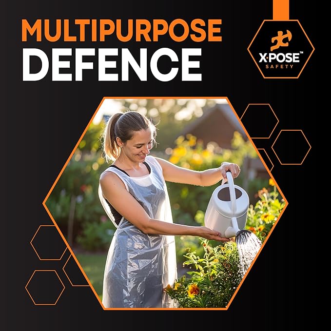 Xpose Safety 4000 White Plastic Disposable Aprons for Cooking & more Individually Packaged Durable 1 Mil Waterproof Polyethylene 24" x 48" - Image 5