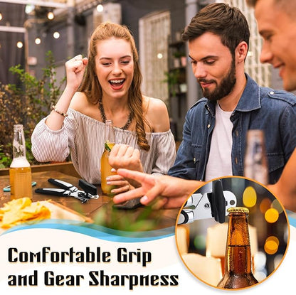 Gisafai 12 Pcs Manual Can Opener with Sharp Blade Smooth Edge Multifunctional Kitchen Gadget Handheld Openers Oversized Handheld Knob Can and Bottle Animals - Image 5