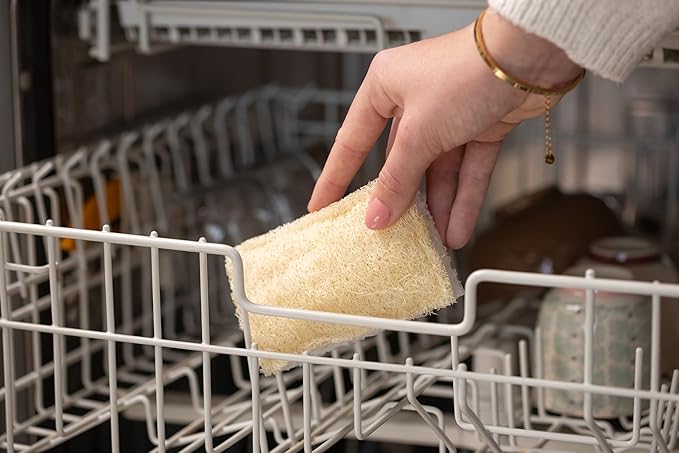 Full Circle 100% Plant-Based Loofah Sponges – Pack of 2 – Plastic-Free, Natural Sponge, No Microplastics, Safe for Nonstick Cookware. - Image 8