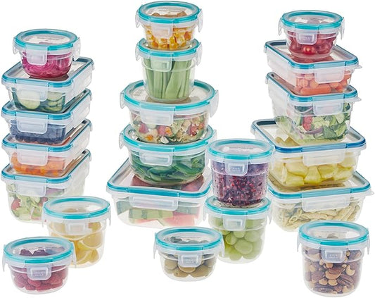Snapware Plastic Total Solution (21-Pack) Large Food Storage Containers Set, Meal Prep Containers with Plastic BPA-Free Lids & 4 Locking Tabs, Microwave, Dishwasher, and Freezer Safe