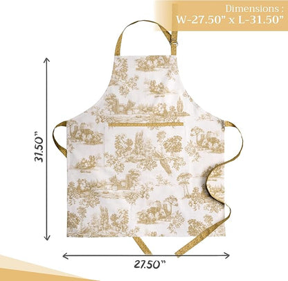 Maison d' Hermine 100% Cotton Apron for women with Pocket Kitchen Chef Apron for Men Cooking Mothers Day Gifts