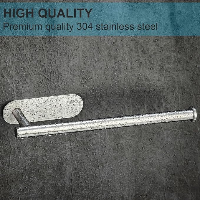 CUXIXA Paper Towel Holder Under Cabinet 2 Pack,Stainless Steel Paper Towel Holder Wall Mount for Kitchen, Bathroom, RV, Paper Towel Rack with Self Adhesive and Screws (Silver) - Image 3