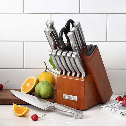 McCook® Knife Sets, German Stainless Steel Kitchen Knife Block Sets with Built-in Sharpener (Pack of 2) - Image 5