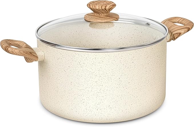 MICHELANGELO 6 Quart Stock Pot with Lid - Non Stick Cooking Pot for All Stovetops, Easy to Clean Soup Pot with Cool-Touch Handles, PFOA & PFOS Free by Michelangelo