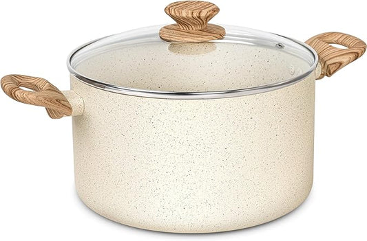 MICHELANGELO 6 Quart Stock Pot with Lid - Non Stick Cooking Pot for All Stovetops, Easy to Clean Soup Pot with Cool-Touch Handles, PFOA & PFOS Free by Michelangelo