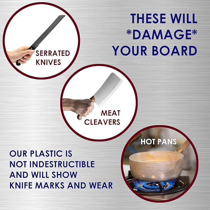 Commercial Grade 18 x 12 Red Cutting Board for Meat - Superior to HDPE Plastic - 0.5 Inch Thick Poly for Food Service, Dishwasher Safe - Image 7