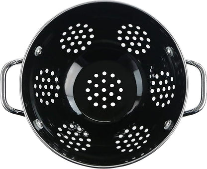 Calypso Basics by Reston Lloyd Powder Coated Enameled Colander, 1.5 Quart, Black