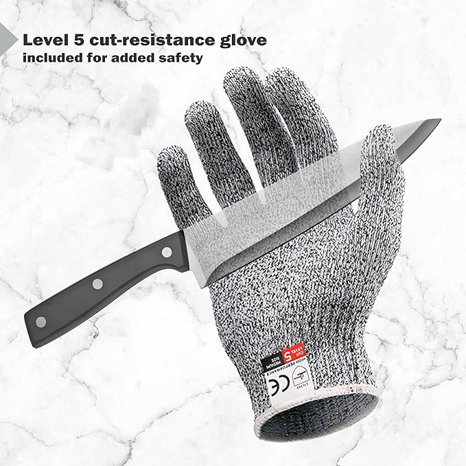 5-Angle Adjustable 10-35 Degree Professional 4-Stage Knife Sharpener, with Cut-Resistant Glove, with Scissors Grinding Slot - Multi-Purpose Precision Tool for Kitchen, Home, Outdoors (Black) - Image 4