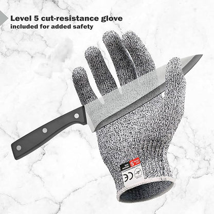 5-Angle Adjustable 10-35 Degree Professional 4-Stage Knife Sharpener, with Cut-Resistant Glove, with Scissors Grinding Slot - Multi-Purpose Precision Tool for Kitchen, Home, Outdoors (Black) - Image 4