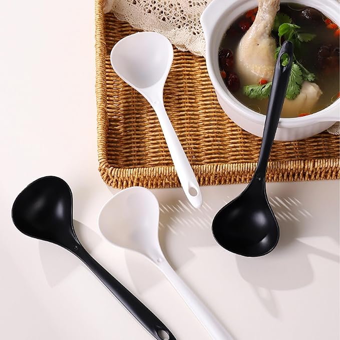 Large Plastic Serving Spoons,Disposable Heavy Duty Serving Spoons,Long Handle Scoop Soup Rice Ladle for Party Catering Buffet Restaurant,20 Pieces,White - Image 7