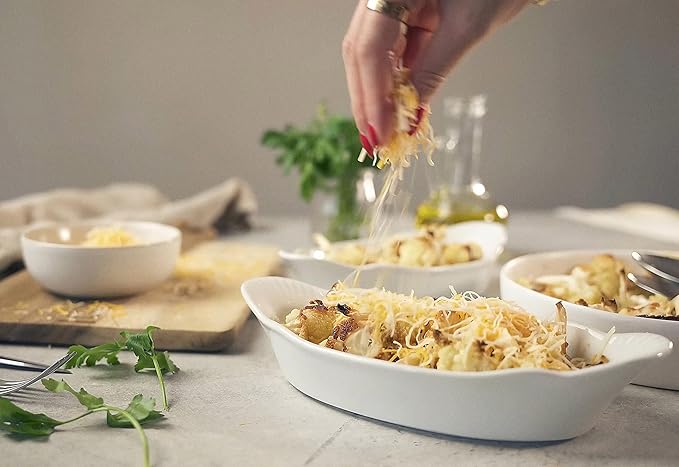 Au Gratin Baking Dishes, Ceramic, by Kook, for Casseroles, Lasagna & Cobblers, Individual Serving, Set of 2, Oven, Microwave & Dishwasher Safe Bakeware, 18 oz, Ivory - Image 3