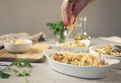 Au Gratin Baking Dishes, Ceramic, by Kook, for Casseroles, Lasagna & Cobblers, Individual Serving, Set of 2, Oven, Microwave & Dishwasher Safe Bakeware, 18 oz, Ivory - Image 3