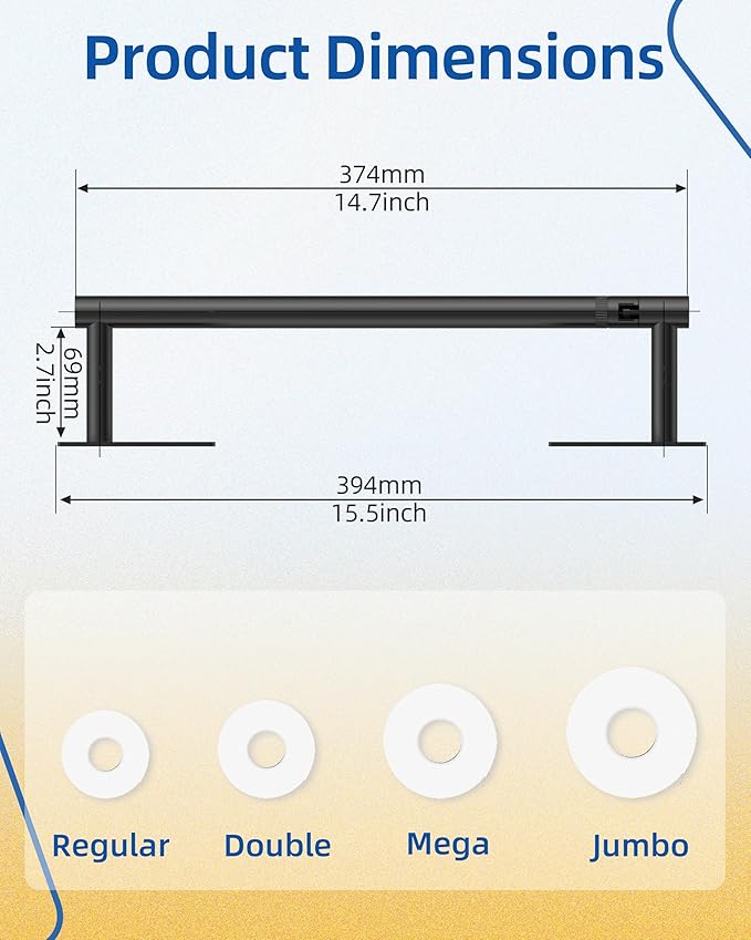RUACQ Paper Towel Holder Under Cabinet, Wall Mounted or Adhesive Stainless Steel Paper Towel Holder,Square Base Paper Towel Rack for Kitchen, RV, Bathroom (Matte Black)