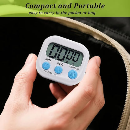 6 Pack Multi-Function Electronic Timer - Kitchen Timer,Magnetic Digital Timers,Big LCD Display, ON/Off Switch,Extensively Use in Cooking,Gym, Meeting, Classroom,Kitchen,Study,Work,Outdoor Activities