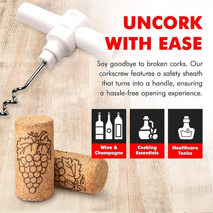 Chef Craft Select Travel Corkscrew, 4 inches in length, White - Image 3