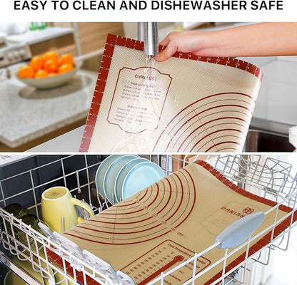 Silicone Baking Mat,36" x 24" Extra Thick Large Non Stick Sheet Mat with Measurement Non-slip Dough Rolling Mat,Reusable Food Grade Silicone Counter Mat for Making Cookies,Macarons,Bread and Pastry - Image 5