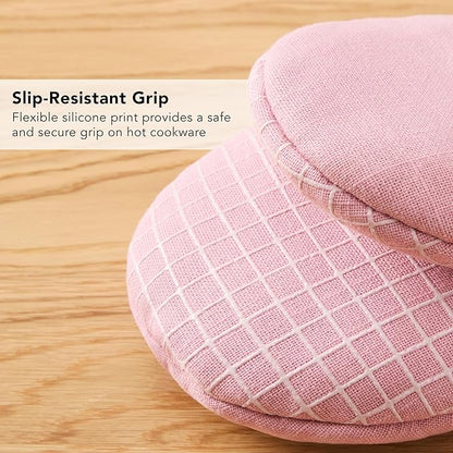 KITCHENAID Gourmet Series Gridlines Mini Oven Mitts 2-Pack Set, Heat Resistant up to 600°F, Soft Silicone Grip, Magnetic Cuff, Dried Rose, 5.5"x9" - Image 7