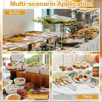 Mwellewm 24 Pc Plastic Tongs for Serving 9 Inch Bulk Reusable or Disposable Tongs Heavy Duty Hard Serving Utensils Set Large Salad Tong for Kitchen Party Food Buffet Appetizer BBQ Event Catering Clear - Image 7