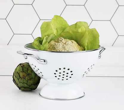 Calypso Basics by Reston Lloyd Powder Coated Enameled Colander, 1.5 Quart, White