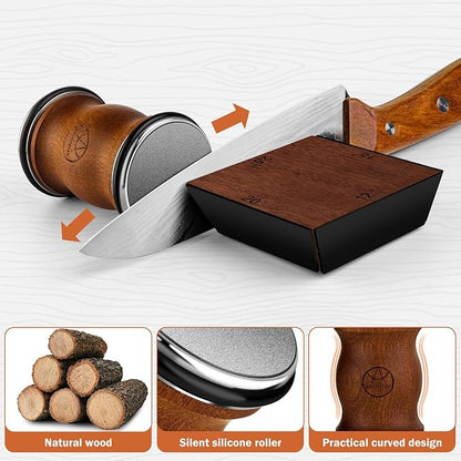Rolling Knife Sharpener Tool Kit, Multi-Angle Magnetic Roller Sharpeners for Kitchen Knives, Diamond&Ceramic Knife Sharpening System Set, Offers 12&15&20&25 Degree Sharpening - Image 4