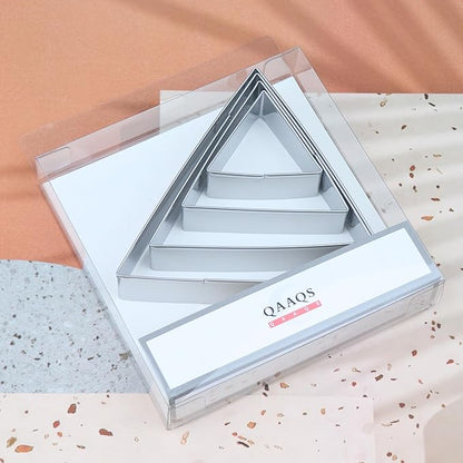 Equilateral Triangle Cookie Cutter Set Large - 5 Inch, 4 Inch, 3 Inch, 2 Inch - Geometric Frame Plaque Cookie Cutters Shapes Molds - Stainless Steel