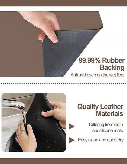 Dish Drying Mat for Kitchen Counter, 12"x19" Dish Drying Pad with Non-slip Rubber Backed, Hide Stain Anti Absorbent for Kitchen Counter, Drying Mat for Coffee Machine Dish Rack (Brown) - Image 5