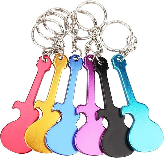 SWATOM Guitar Bottle Opener with Keychain Key Tag Chain Ring Accessories (6, Guitar)…