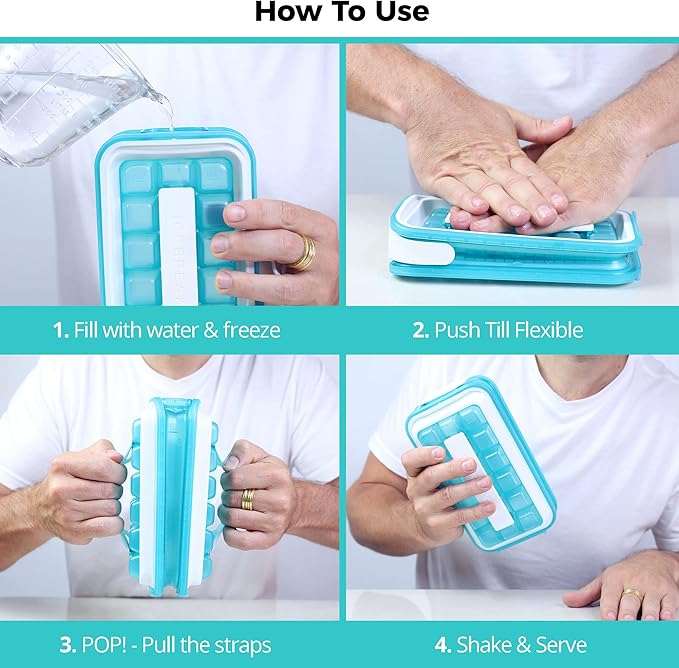 ICEBREAKER POP 2.0 2024: Make And Serve Ice Without Ever Touching The Ice | The Sanitary Silicone Ice Cube Tray for Freezer | Patented Ice Trays for Freezer | This Ice Cube Maker Makes 18 Cubes - Image 7