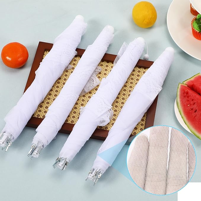 JULBEAR 2 Pcs 40x24inches Extra Large Mesh Food Cover Tent Umbrella Food Screen Covers for Outside Pop-up Mesh Collapsible Food Nets for Parties Picnics Outdoor BBQs Collapsible - Image 3