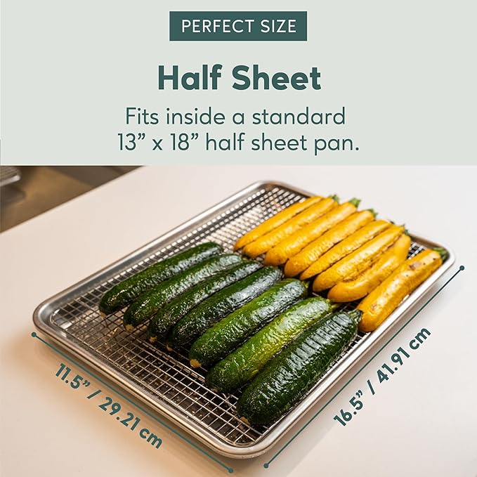 Ultra Cuisine Heavy Duty Cooling Rack for Cooking and Baking - Professional Grade Premium100% Stainless Steel Baking Rack & Wire Cooling Mesh for Roasting & Grilling - Dishwasher Safe - 11.5" x 16.5" - Image 3