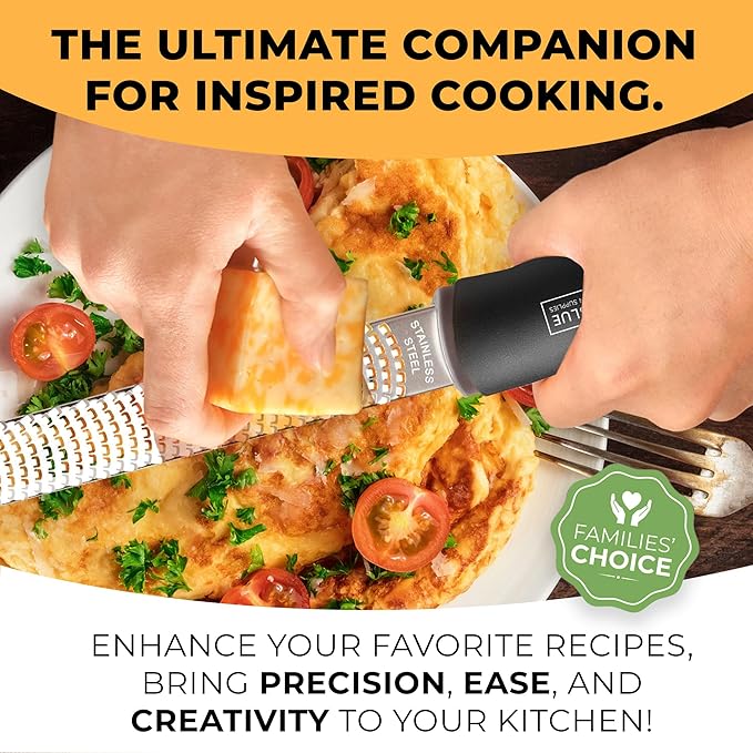 Orblue Lemon Zester & Cheese Grater - Premium Citrus Zester, Kitchen Grater for Parmesan, Chocolate, Fruits, Vegetables, Ginger, Garlic, Nutmeg - Stainless Steel Blades with Protective Cover, Black - Image 9